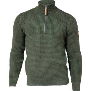 Ivanhoe of Sweden Мъжки вълнен пуловер Ivanhoe of Sweden Moritz Half Zip Wool jumper - Loden Green - размер 3XL (005-5436-0216)