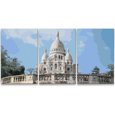 Painting Queens Sacre Coeur sada 3 ks 80 x 120 cm na ráme PBNSET/03SACRECOEUR/80X120_80X120_80X120/W