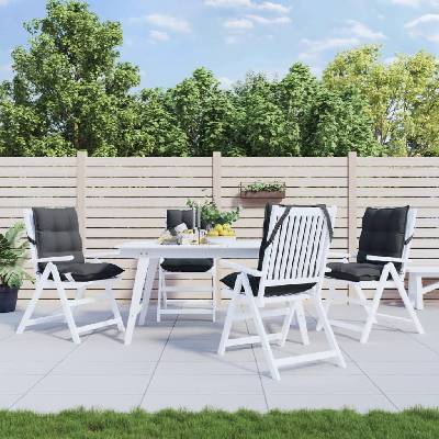 vidaXL Възглавници за стол ниска облегалка 4 бр антрацит Оксфорд плат (377672)