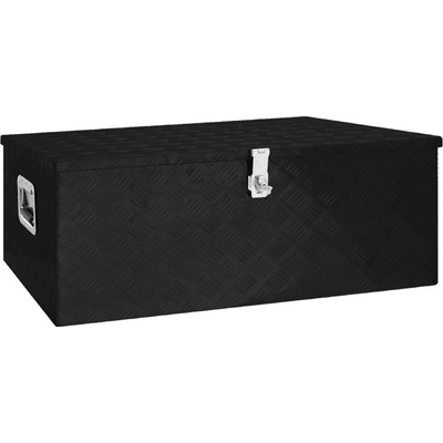 vidaXL Úložný box černý 100 x 55 x 37 cm Hliník