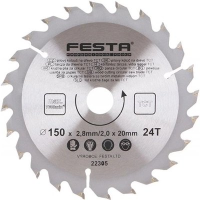 Festa Pilový kotouč do dřeva TCT 150mm/2.8/20/24zubů