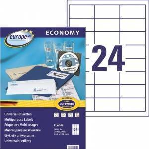 EUROPE100 Labels Europe100 A4 64.6x33.8mm white (100)