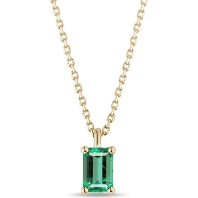 Klenota Zlatý náhrdelník so smaragdom emerald cut N0385503