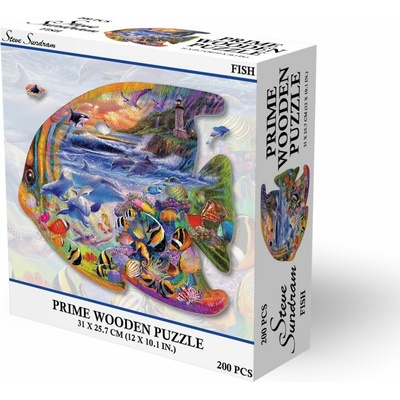 PRIME 3D Dřevěné puzzle Ryba 200 ks