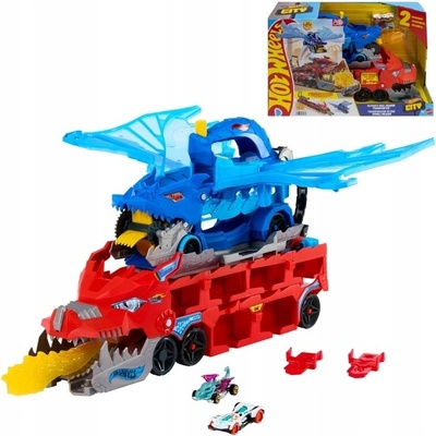Mattel Hot Wheels City Transporter Dvojitý Drak 2v1