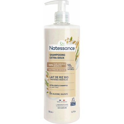 Natessance Extra jemný šampón s ryžovým mliekom 500 ml