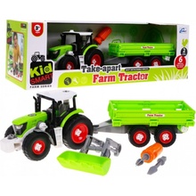 Majlo Toys dětský šroubovací traktor s vlečkou Farm Tractor