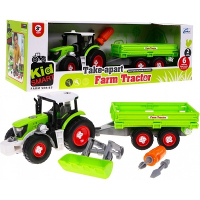 Majlo Toys dětský šroubovací traktor s vlečkou Farm Tractor