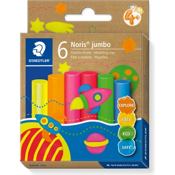 Image 1 of STAEDTLER Пластилин Staedtler Noris Jumbo, 6 цвята, neon (31903-А-NEON)
