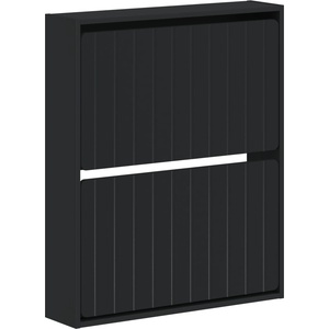 vidaXL Стенно шкафче за обувки ZWOLLE 71 x 17 x 86 см Черно (896416)