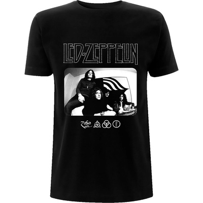 Led Zeppelin tričko Icon Logo Photo čierne