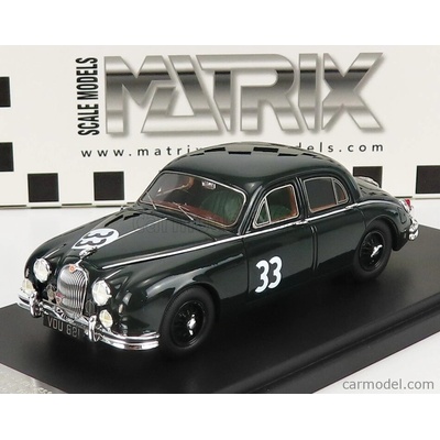 Matrix scale models Jaguar Mkii 3.4 Litre N 33 Winner Silverstone Daily Express Trophy 1958 Zelená 1:43