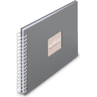 HAMA album klasické spirálové FINE ART šedé (Stone Grey), 28x24 cm, 50 stran, bílé listy
