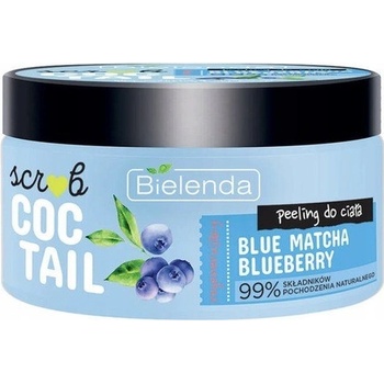 Bielenda Scrub Coctail cukrový telový peeling Čučoriedka a modrá Matcha 350 g
