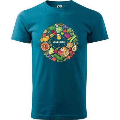 Dobrý Triko pánské tričko Vegetables Petrolejová