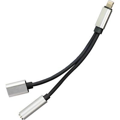 AG PREMIUM AHFI-3.5+C Redukce z Lightning na Jack 3,5/Lightning, stříbrná
