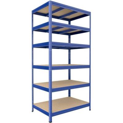 Biedrax Regál do sklepa 35 x 75 x 240 cm, modrý, 6 polic MDF, nosnost 300 kg na polici