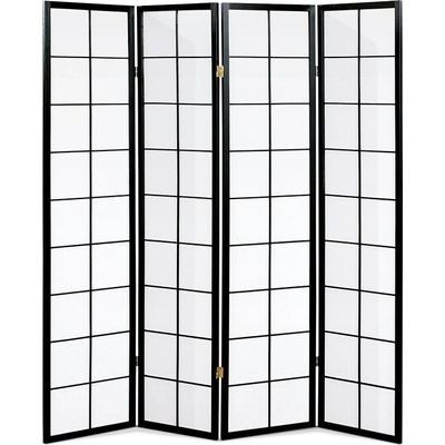 Autronic Elegantní 4dílný paravan PARVIO z masivního smrkového dřeva s černým lakem – Zbozi.Blesk.cz