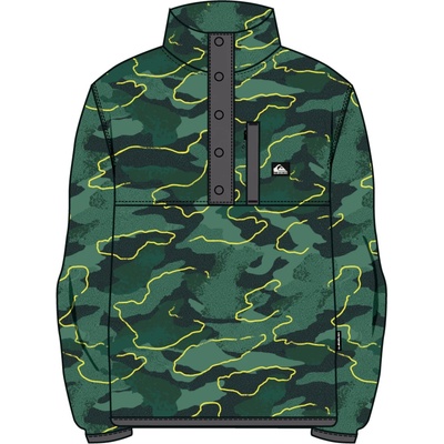 Quiksilver Детски поларен пуловер Quiksilver Kid's No Destination Half Snap Fleece jumper - Trekking Green / Camostrokes - размер XL (704-4972-0311)