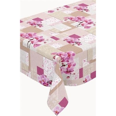 Obrus PVC 160A ružové kvety orchidejí metráž, 20 m x 140 cm, IMPOL TRADE