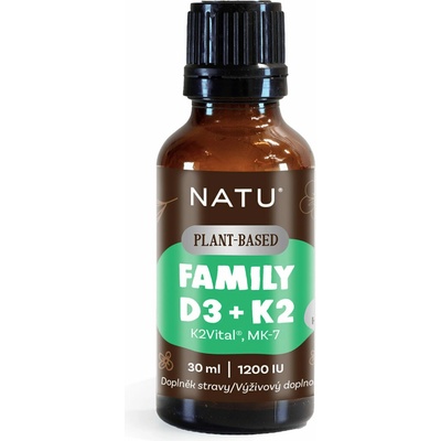 Natu Family vitamín D3+K2 MK-7 vegan 30 ml