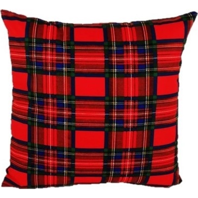 LKV Lomnice vankúš plněný rounem červená kostka 35x35