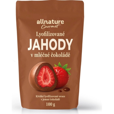 Allnature Mrazem sušené jahody v mléčné čokoládě 100 g