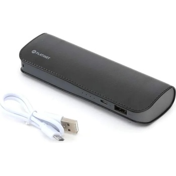 Platinet Power Bank Leather 7200 mAh - външна батерия с 2 USB изходa за таблети и смартфони (черен)
