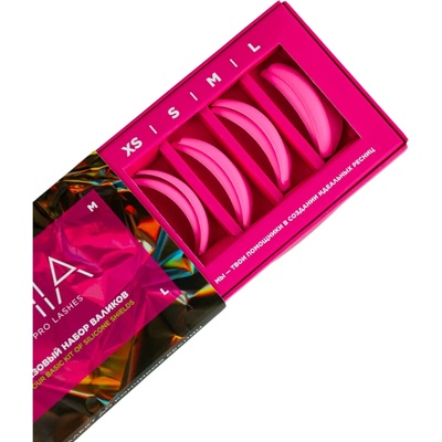 Mia Pro Lashes silikonové natáčky na lash lifting růžové Velikost: MIX (sada 4 párů – XS, S, M, L)