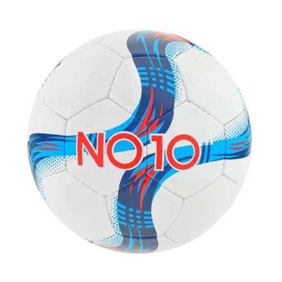 NO10 Футболна топка NO10 Magnum, Размер 5, Ръчно шита, Бяло със синьо