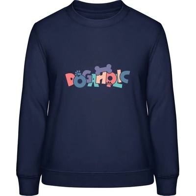 AWDis Sweat mikina Psí dizajn s nápisom DOGAHOLIC oxfordská modrá