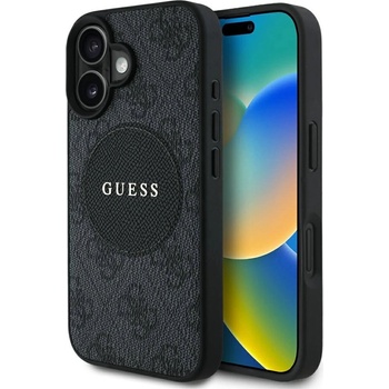 GUESS Калъф Guess 4G Circle Classic Logo MagSafe за iPhone 16 - черен