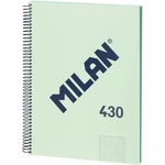 MILAN Тетрадка 1918, А4, малки квадратчета, твърда корица, със спирала, 80 листа, зелена (57143E80GR)