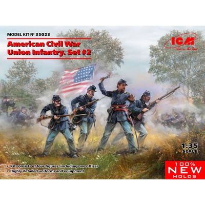 ICM American Civil War Union Infantry 4 figúrky 1:35