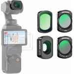 NEEWER Magnetic ND filter set, compatible with DJI Osmo Pocket 3 / Pocket 4 / Xtra Muse, variable ND2-32, black, diffusion filter 1/4, CPL 0.72x, wide angle lens + screen protector - FL-C16