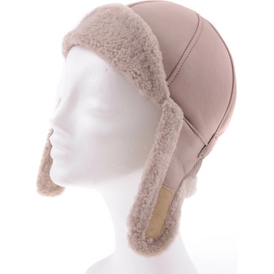 Splus Dětská kožešinová ušanka z ovčiny DU10 béžový napalan