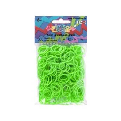 RAINBOW LOOM Original gumičky 300 kusov neónovo zelené