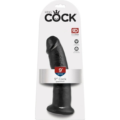 King Cock realistický dildo s prísavkou čierny 23 cm
