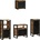 vidaXL Комплект мебели за баня с рафт 4 pcs Солидно възстановено дърво (3305657)