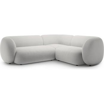 Micadoni Светлосив кадифен ъглов диван (десен ъгъл/L форма) Kate - Micadoni (MIC_RC_L_44_F1_KATE6)