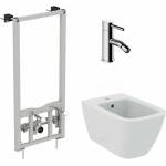 Ideal Standard Комплект монтажна рамка Ideal Standard ProSys, бяло окачено биде Ideal Standard I. life B и хромиран смесител за биде Omnires Y (R016267+T461501+Y1220STCR)