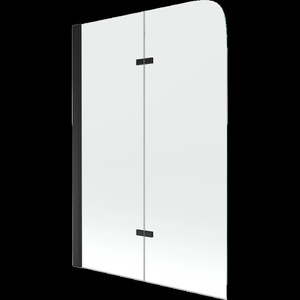 Mexen Felix двукрилен параван за вана 80 x 140 cm, прозрачен, черен - 890-080-002-70-00 (890-080-002-70-00)