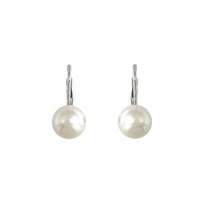 Infinitysilver stříbrné náušnice s bílou perlou 438266