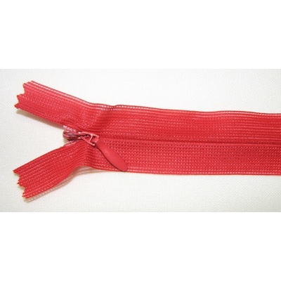 Zips krytý nedeliteľný 35cm červená