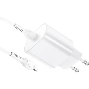 hoco. N22 Jetta Quick Charge 25 W мрежово зарядно устройство с USB Type-C и Lightning кабел