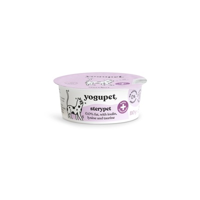 Yogupet Sterylpet - функционален йогурт за котки с инулин, лизин и таурин (0% мазнини, без лактоза) 110gr