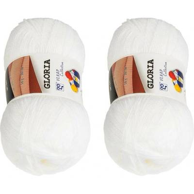 Bellatex SET 2 ks Příze GLORIA 50g / 305 m Bílá