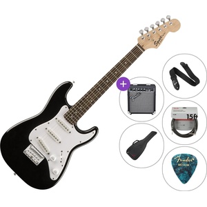 Squier Mini Strat V2 IL Black Premium SET Black Електрическа китара