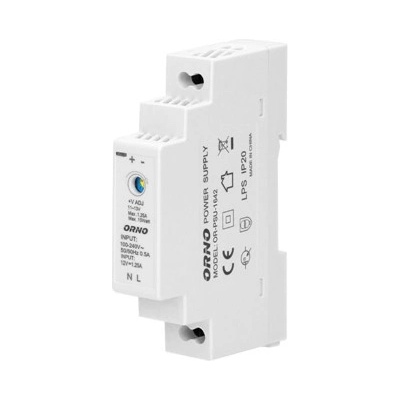 Napájecí zdroj na lištu DIN 12VDC, 1,25A, 15W, šířka 1 modul