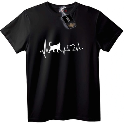 NOONEBRAND Тениска Котешки пулс - S, Black